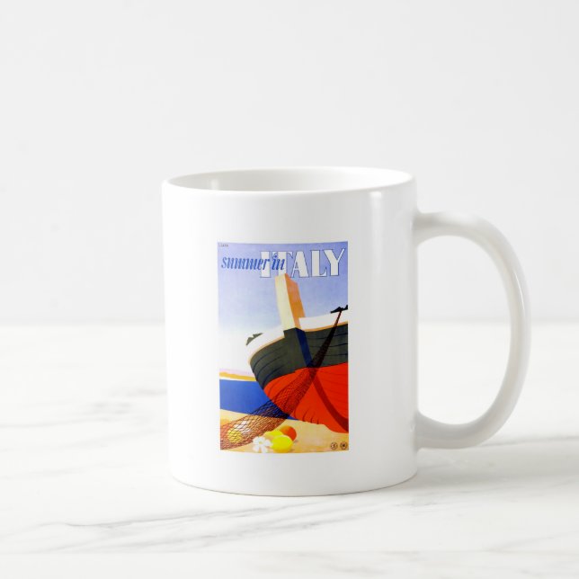 Sommer in Italien Vintage Travel Kaffeetasse (Rechts)