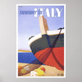 Sommer in Italien Vintage Travel Poster