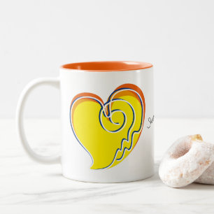 Sommer in Liebe - Sonnenbad und Strandherz Zweifarbige Tasse