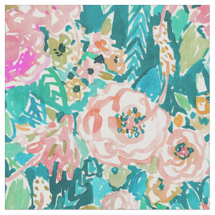 SOMMER IN MAUItropischem BlumenAquarell Stoff