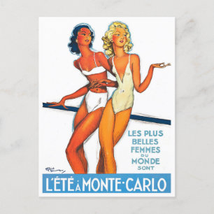 Sommer in Monte Carlo Monaco Frankreich Vintage-Re Postkarte