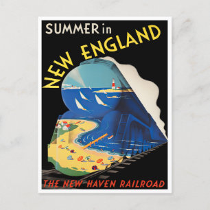 Sommer in Neuengland Vintage-Reisepostkarte Postkarte