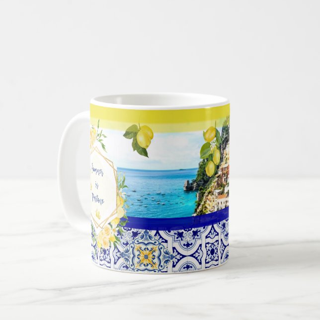 Sommer in Positano Tasse Lemons Vietri Tile (Vorderseite Links)