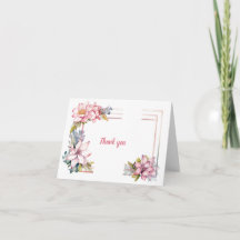 Sommer in Rosa: Hochzeit Dankeschön-Karte