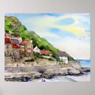Sommer in Runswick Bay von Farida Greenfield Poster