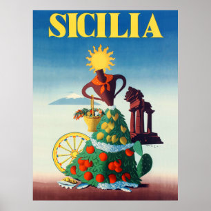 Sommer in Sizilien, Italien Poster