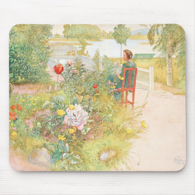 Sommer in Sundborn von Carl Larsson Mousepad (Vorne)