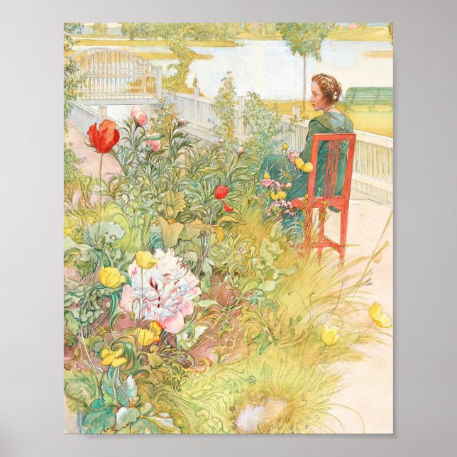 Sommer in Sundborn von Carl Larsson Poster (Vorne)