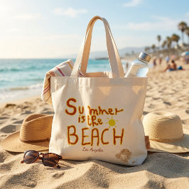 Sommer ist der Strand Custom Retro Doodle-Tasche Jumbo Stoffbeutel