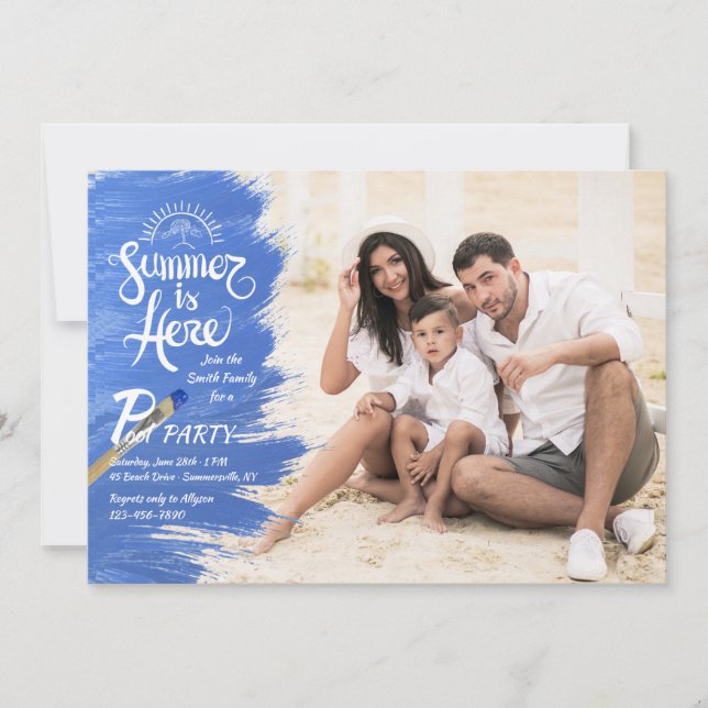 Sommer ist hier Foto-Einladung Einladung (Vorderseite)