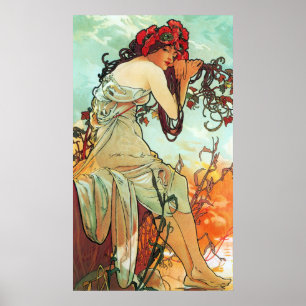 Sommer, Jahreszeiten, Mucha Poster