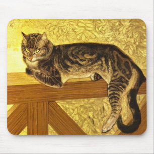 Sommer- Katze auf einer Balustrade von Theophile S Mousepad