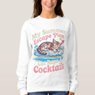Sommer-Katzen-Entkommensplan - Lustiger Feline Str Sweatshirt