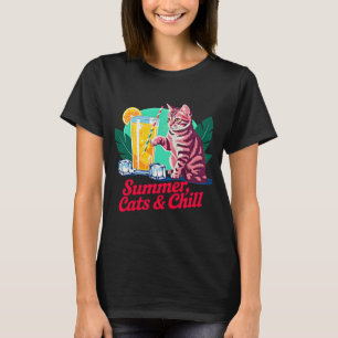 Sommer-Katzengeschenk für Frauen - Retro-Katzen & T-Shirt