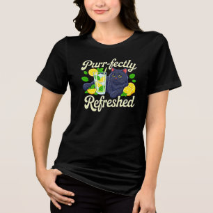 Sommer-Katzenmutter Purr-fect erfrischt schwarze K Tri-Blend Shirt