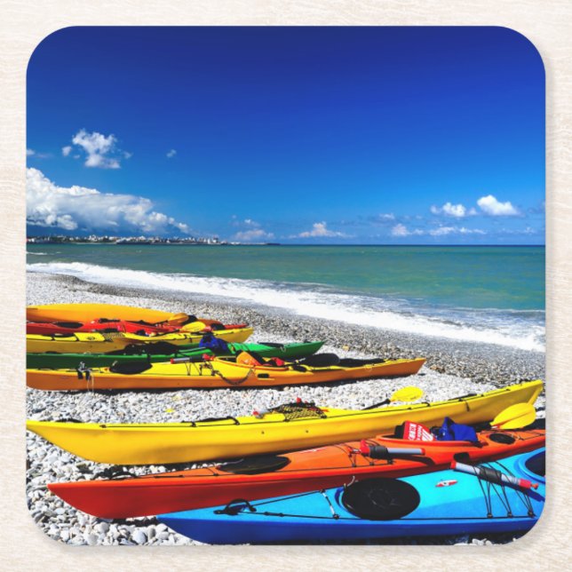 Sommer Kayaking Rechteckiger Pappuntersetzer (Vorderseite)