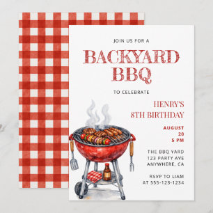 Sommer-Kinder-Geburtstags-BBQ-Party Einladung