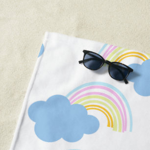 Sommer Kinder Regenbogen und Wolken Spaß Strandtuch