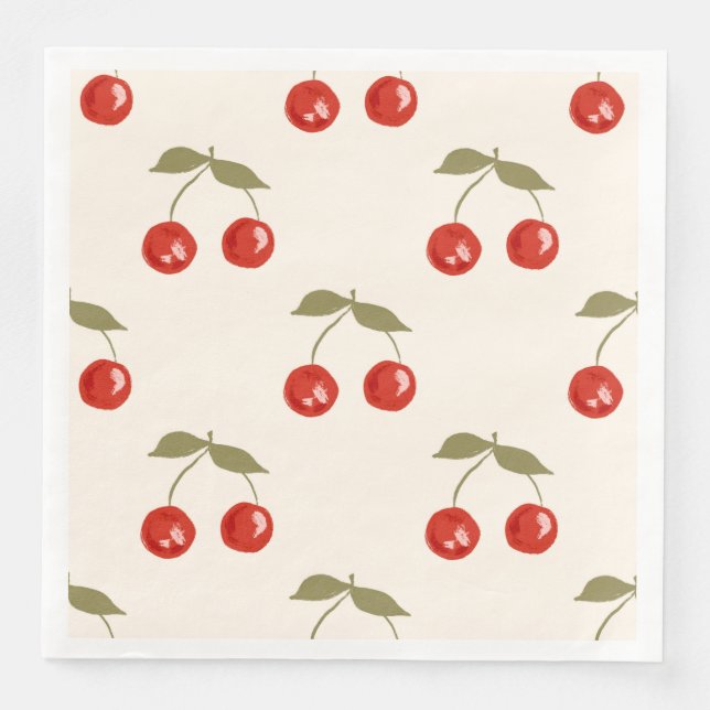 Sommer-Kirschen Serviette (Vorderseite)