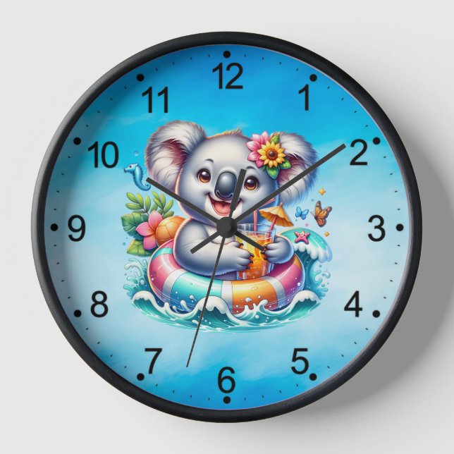 Sommer-Koala-Sublimations-Clipart-97702 Uhr (Vorderseite)