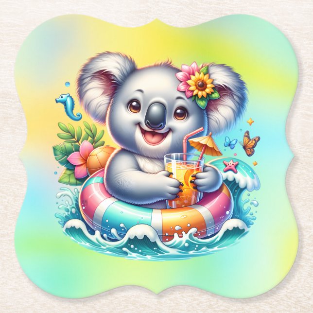 Sommer-Koala-Sublimations-Clipart-97702 Untersetzer (Vorderseite)