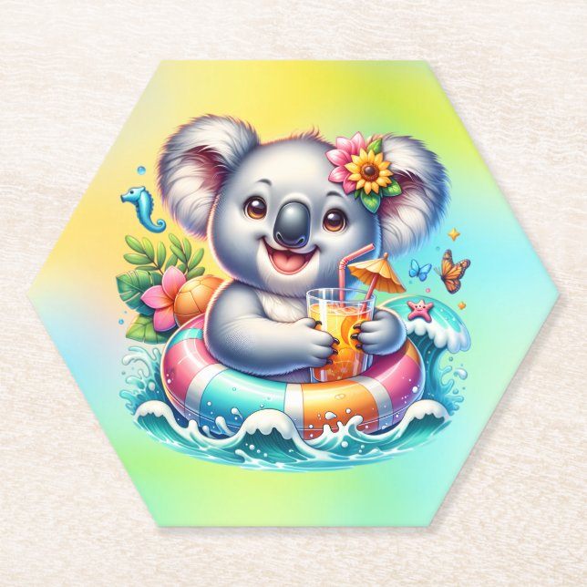 Sommer-Koala-Sublimations-Clipart-97702 Untersetzer (Vorderseite)