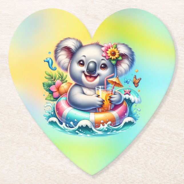 Sommer Koala Sublimations-Cliparts-97702 Untersetzer (Vorderseite)