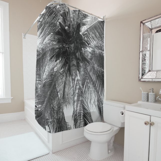 Sommer-Kokos-Kühle-Palm 2 Duschvorhang (Beispiel)