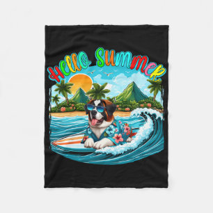 Sommer Kostüm St. Bernhard Sonnenbrille Surfen Am Fleecedecke