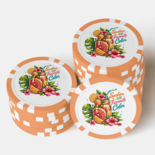 Sommer-Küsten-Strand-Zitate Pokerchips