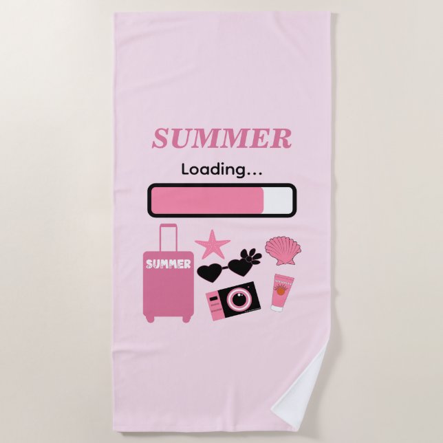 Sommer Lade Rosa Strandtuch (Vorderseite)