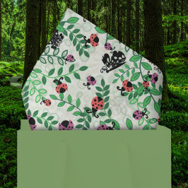 Sommer - Lady Bugs, Schmetterlinge und Blätter Seidenpapier