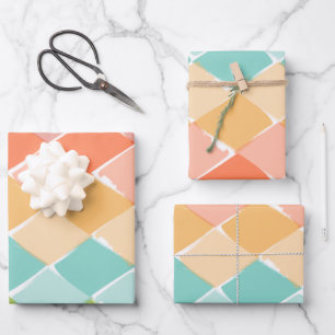 Sommer lebhafte Farben Diamantenkinder Geschenkpapier Set