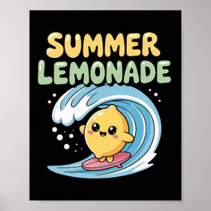 Sommer-Limonaden-Vibes Surfen Limonenwelle _1 Poster