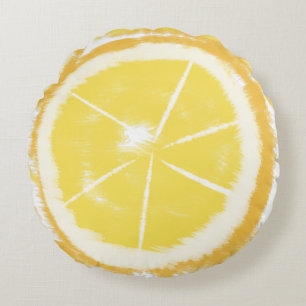 Sommer-Limonen-Abstrakt Citrus Tie Dye Rundes Kissen