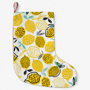 Sommer-Limonen-Design Vintage-Illustration Kleiner Weihnachtsstrumpf