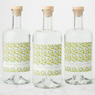 Sommer-Limonen-Fruchtmuster Individuelle Bridal Sh Alkoholflaschenetikett