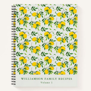 Sommer-Limonen-Fruchtmuster Individuelles Rezept  Notizbuch