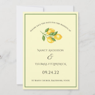 Sommer-Limonen-Med-Klassische-Hochzeit Save the Da Einladung