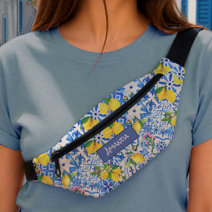 Sommer-Majolika-blauer sizilianischer Zitrus-Mitte Bauchtasche