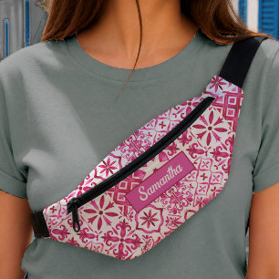 Sommer-Majolika rot sizilianisch mediterran Bauchtasche