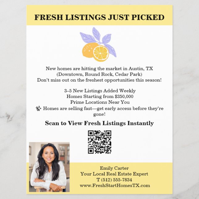Sommer-Makler-Marketing-Flyer mit QR-Code Flyer (Vorne)