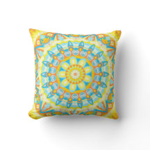 Sommer-Mandala Hellgelb Orange Boho Floral