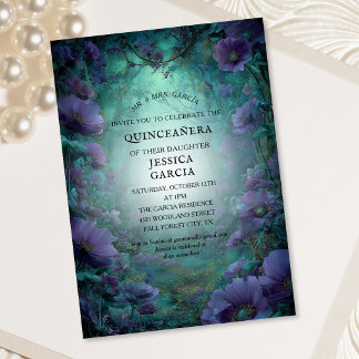 Sommer Märchen Verwunschener Wald Quinceañera  Einladung