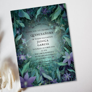 Sommer Märchen Verwunschener Wald  Quinceañera  Einladung