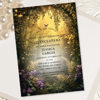 Sommer Märchen Verzauberter Wald  Quinceañera  Einladung
