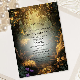 Sommer Märchen Verzauberter Wald Quinceañera  Einladung