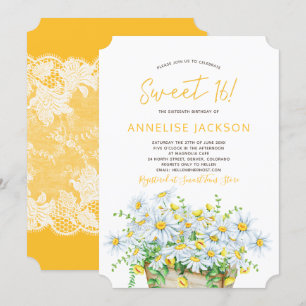 Sommer-Margeriten gelb und weiß Spitze süße Sechze Einladung