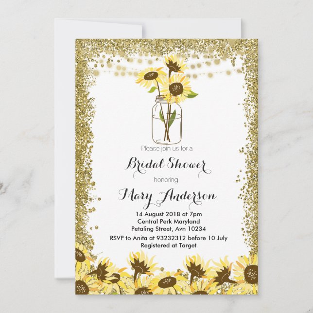 Sommer-Maurer-Glas-Brautparty-Einladung Einladung (Vorderseite)