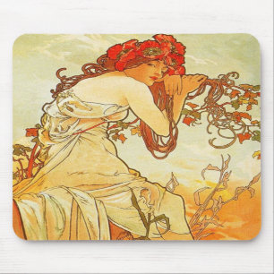 Sommer-Mausunterlage Alphonse Mucha Mousepad